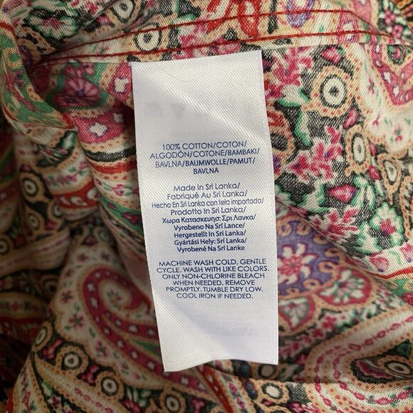 Chaps Top Women's XL Paisley Multicolor Shirt Button Up Long Sleeve Glam Chic - Picture 7 of 10